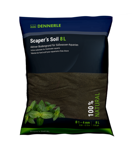 מצע לאקווריום צמחיה סקפרס סויל דנרלי 8 ליטר - DENNERLE Scaper‘s Soil 1-4 mm 8 Liter