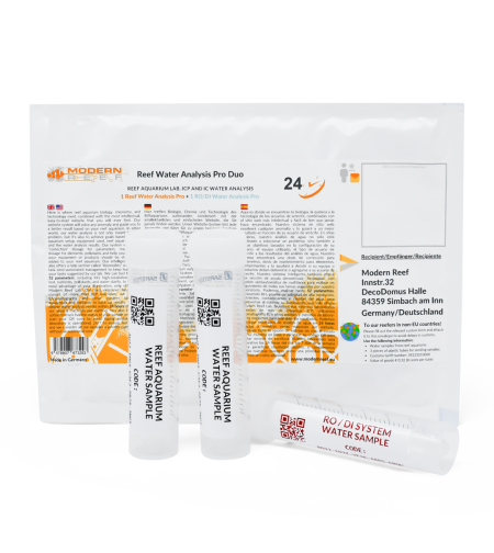 בדיקות מעבדה ICP של מי האקווריום ומי האוסמוזה  - Modern Reef ICP Laboratory test of Aquarium water and Osmosis water