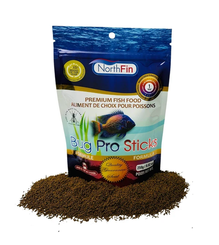 מזון לדגים באג פרו מקלונים נורת' פין 250 גרם  - NorthFin BUG PR0 STICKS