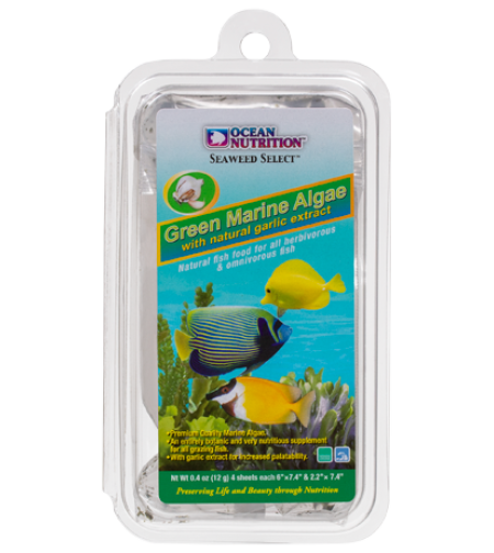 אצות ים ירוקות אושן נוטרישן 12 גרם - Ocean Nutrition Green Marine Algae w. Garlic 12g