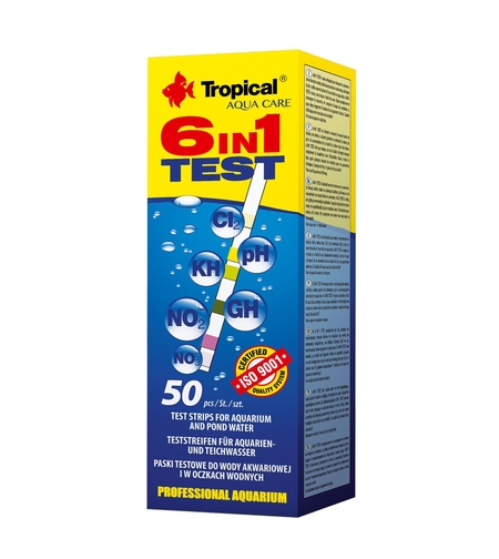 טרופיקל - סטריפ ערכת בדיקה 6 ב-1 למים מתוקים - Tropical CI2 KH pH NO2 GH NO3 Test Strip Kit 6in1