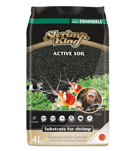 מצע שתילה לשרימפסים שנרלי שרימפ קינג אקטיב סוייל 4 ליטר - DENNERLE Shrimp King Active Soil 4 liters
