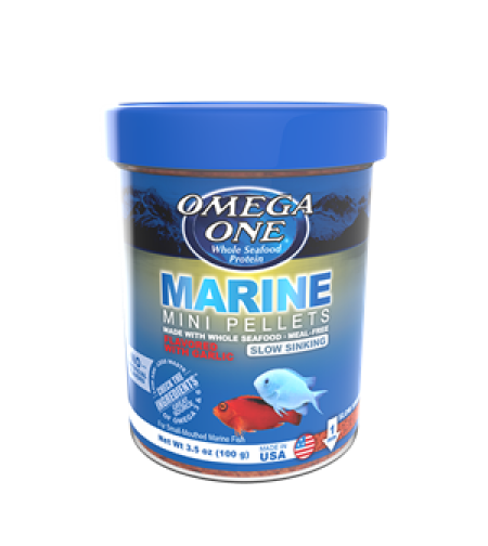 מזון מארין פלטס מיני גרגרים אומגה וואן 100 גרם  - Omega One Marine Mini Pellets 100g