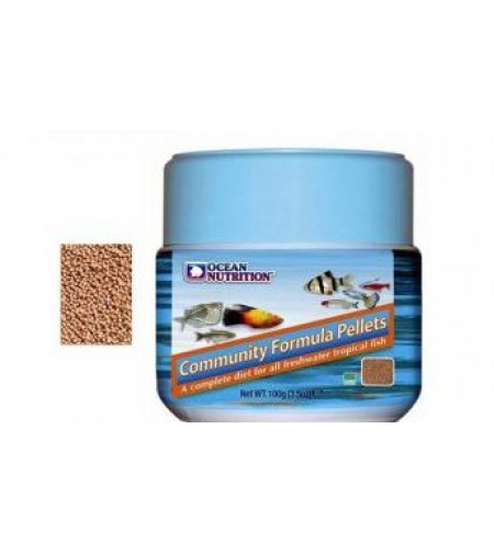 מזון לדגי קהילה אושן נוטרישן גרגיר קטן מאוד 100 גרם - Ocean Nutrition Community Formula Pellets 0.8mm grain 100g