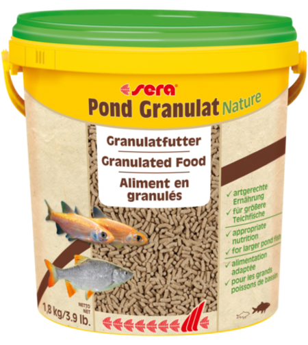 סרה פונד גרנולט נייצ'ר 10 ליטר  - Sera Pond Granulat Nature 10 L