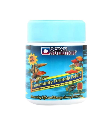 מזון לדגי קהילה אושן נוטרישן גרגיר קטן 200 גרם - Ocean Nutrition Community Formula Pellets 2mm grain 200g