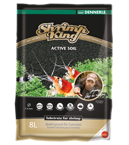 מצע שתילה לשרימפסים שנרלי שרימפ קינג אקטיב סוייל 8 ליטר - DENNERLE Shrimp King Active Soil 8 liters