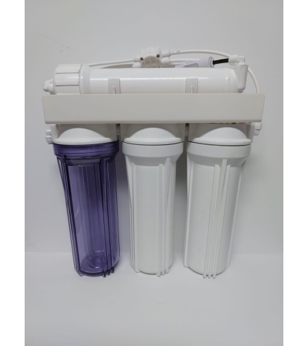 מערכת אוסמוזה הפוכה 5 שלבים כולל סננים אמריקאיים (+בית סנן ראשון שקוף) ובית סנן נוסף עם שרף - Reverse Osmosis 5 stage System with Deionizing Resin