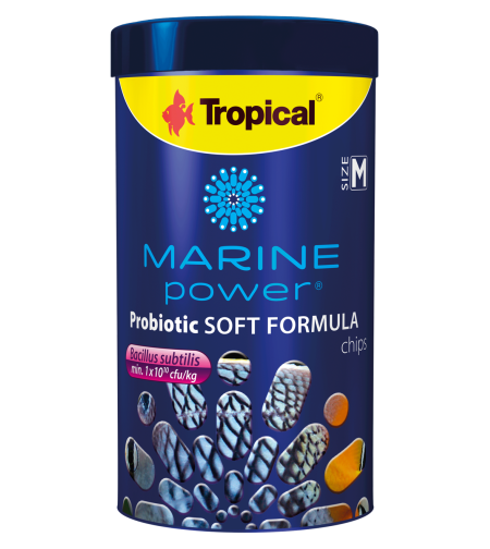 מזון גרגרים מועשר בפרוביוטיקה מארין פאוור לדגי מים מלוחים טרופיקל 250 מ”ל - MARINE POWER PROBIOTIC SOFT FORMULA size M