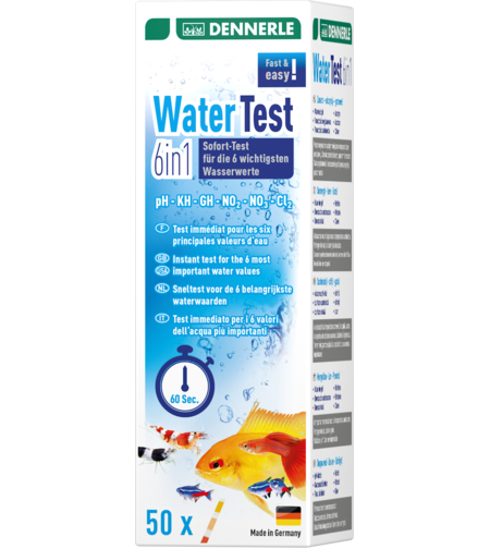 סטיקים בדיקות מים דנרלי 6 ב-1 - 50 יחידות - DENNERLE WaterTest 6in1