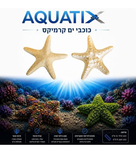 מסלעת קרמיקס זוג כוכבי ים 2 יחידות - Ceramix reef rock  2 Sea Star