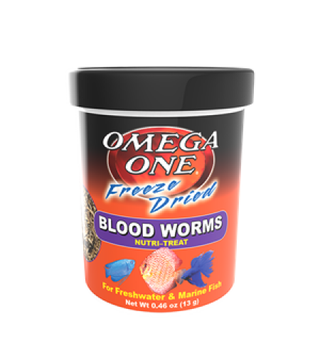 תולעי דם מיובשות בהקפאה אומגה וואן 13 גרם - Omega One Freeze Dried Bloodworms