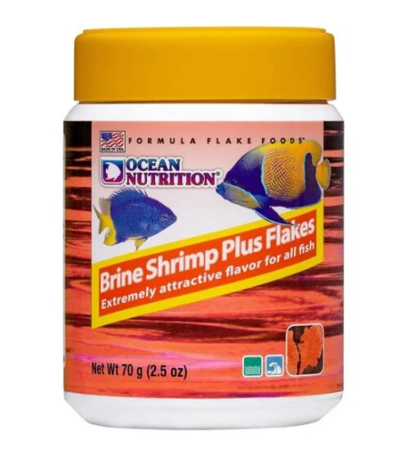 מזון דפים ארטמיה(בריין שרימפס) פלוס אושן נוטרישן מזון דפים 70 גרם - Ocean Nutrition Brine Shrimp Plus Flakes 70g