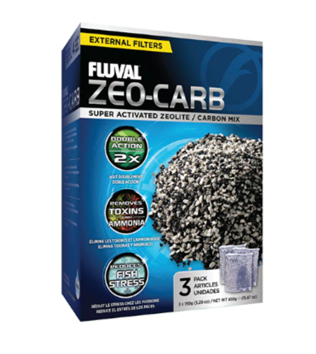 מיקס פחם פעיל וזאוליט זאו קארב פלובל 450 גרם - Fluval ZEO-CARB Active Carbon and Zeolite mix 450g