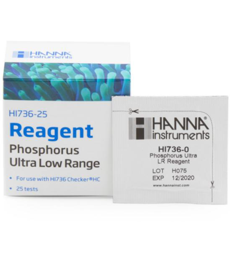 ריאגנטים להאנה צ'קר פוספרוס PHOSPHORUS האנה 25 יחידות - HANNA Checker PHOSPHORUS HI736-25 Reagents