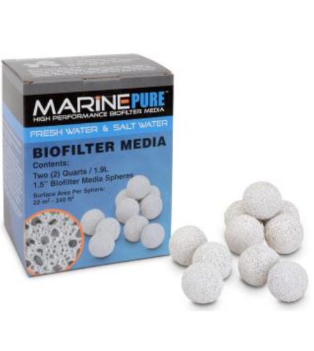 מדיה לבקטריות מארין פיור ספרס להסרת אמוניה וניטריט 1.9 ליטר - MARINE PURE Spheres Filter Media