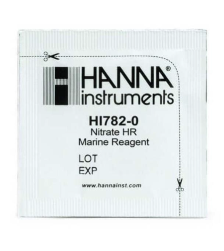 ריאגנטים להאנה צ'קר ניטראט טווח גבוה NO3 HR מכשיר בדיקה דיגיטלי לניטרט 25 יחידות - Hanna Checker Nitrate HR NO3 HI782-25 Reagents