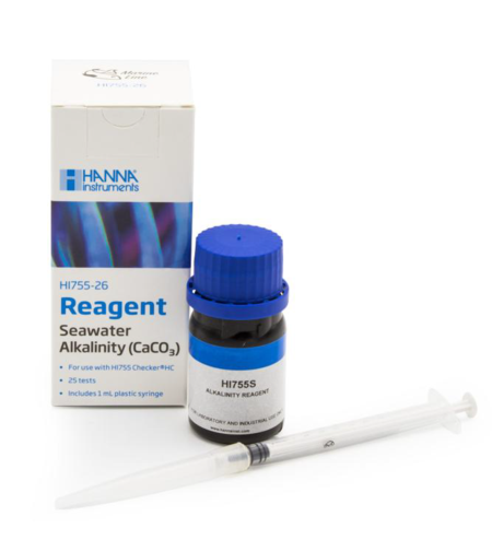 ריאגנטים להאנה צ'קר אלקליניטי PPM מכשיר בדיקה דיגיטלי לאלקלניות 25 בדיקות - Hanna Checker Alkalinity PPM HI755-26 Reagents
