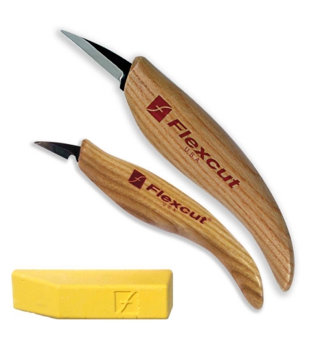 סט 2 סכינים לגלף פלקסקאט-TOOLEDEN FLEXCUT Whittler's Kit