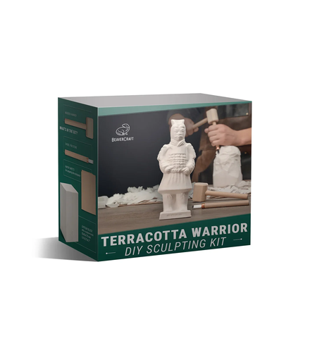 ערכת פיסול באבן ( גבס) למתחילים - לוחם טראקוטה BEAVERCRAFT