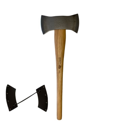 גרזן הטלה דו צדדי 1600 גרם, כולל נדן עור, BISON DOUBLE BIT