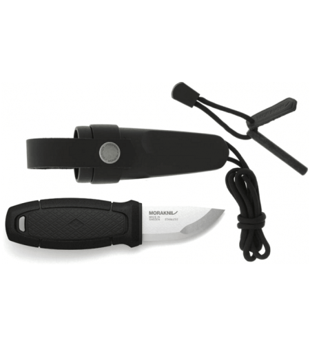 סכין אלדריס עם אבן צור וידית שחורה MORAKNIV ELDRIS