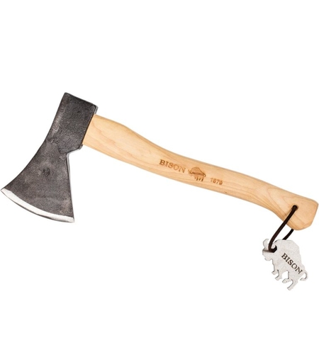 גרזן גילוף 600 גרם, מושחז, כולל נדן עור, BISON REINLAND CARVING HATCHET