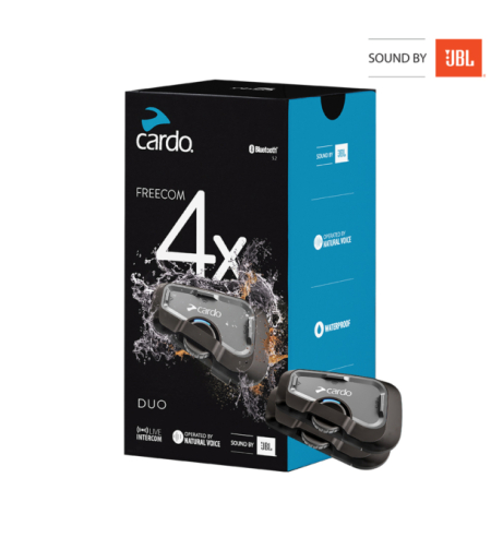 אוזניה / דיבורית בלוטוס לקסדה זוגית Cardo FREECOM 4X DUO