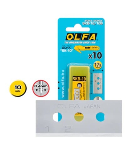 מארז 10 להבי אולפה לסכין בטיחות SK-10 מתוצרת OLFA דגם SKB-10/10B