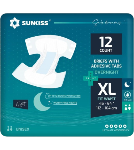 חיתול סנקיס OVER NIGHT אולטרה XL כמות 12 יחידות