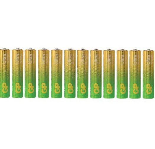 12 סוללות AAA לא נטענות דגם Ultra Alkaline של חברת GP