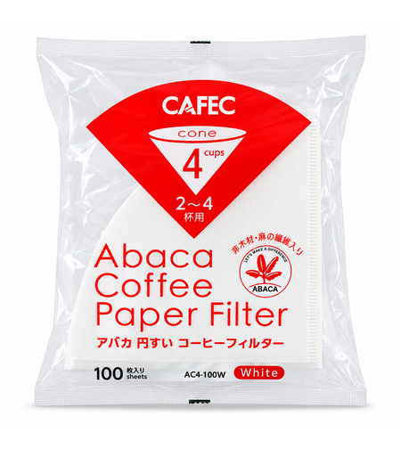 100 יחידות פילטר נייר Abaca Cafec עד 4 כוסות