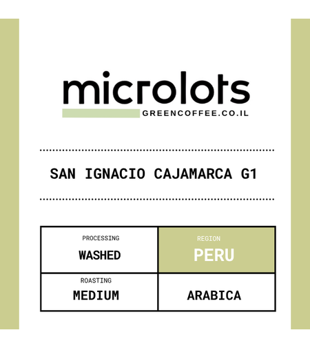 פולי קפה פרו - חד זני - San Ignacio Cajamarca G1 Washed