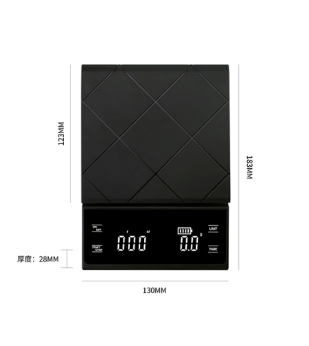 משקל קפה בריסטה מסך שטוח עם סוללות