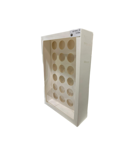 קופסה מכסה שקוף - 24 קאפקייקס