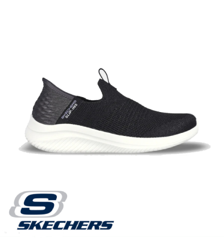 SKECHERS Slip in Ultra Flex 3.0 - Cozy Streak סקצ'רס נשים נעלי סליפ אין שחור לבן