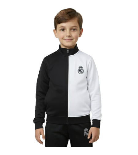 חליפות כדורגל ארוכות לילדים - מדריד שחור לבן