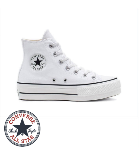 CONVERSE ALLSTAR CHUCK TAYLOR LIFT אולסטאר פלטפורמה גבוה לבן