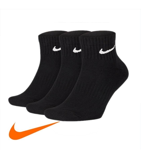 שלישיית גרבי NIKE רבע שחור