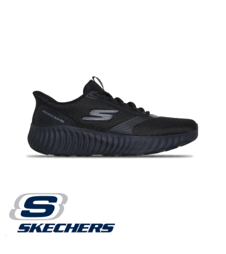 SKECHERS SLIP IN GO RUN NOW סקצ'רס סליפ אין גברים שחור - רחב