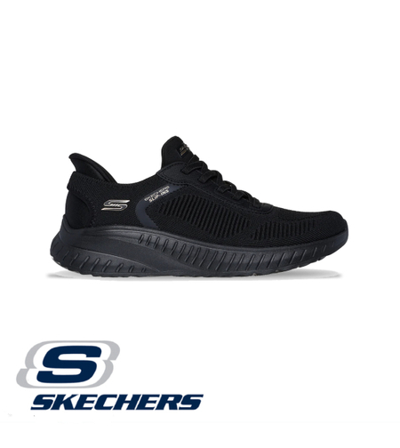 SKECHERS SLIP IN BOBS SPORT סקצ'רס סליפ אין נשים רחב שחור