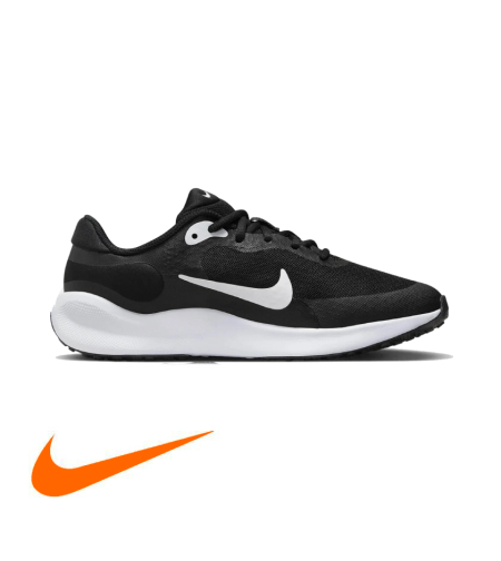 NIKE REVOLUTION 7 נייקי נוער שחור לבן