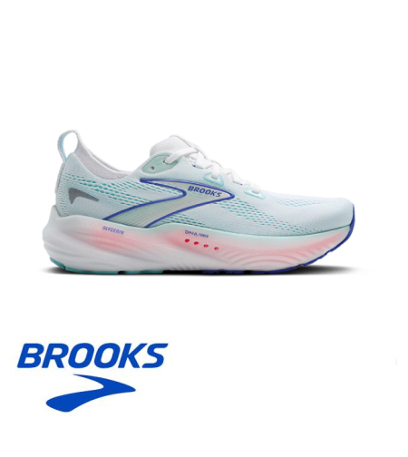BROOKS GLYCERIN 22 WIDE ברוקס נשים לבן תכלת ורוד