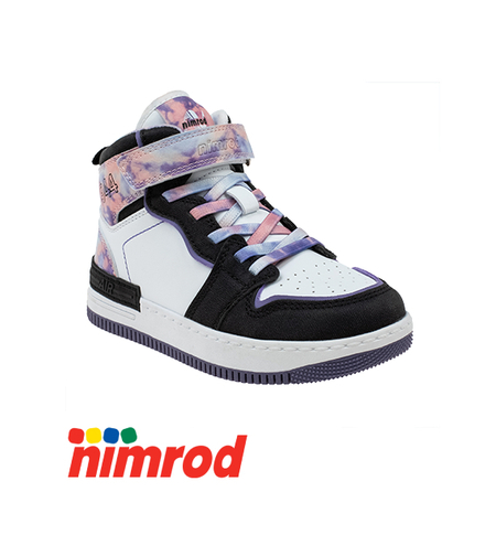 נעלי ספורט אופנה סקייט גבוהות סגול שחור לבן