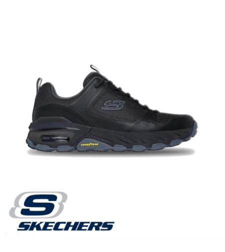 SKECHERS MAX PROTECT סקצ'רס שחור אפור שרוך גומי