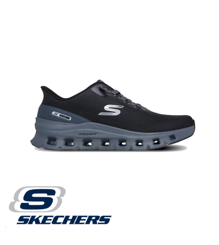SKECHERS SLIP IN Arch Fit Glide-Step Pro סקצ'רס סליפ אין גברים שחור אפור