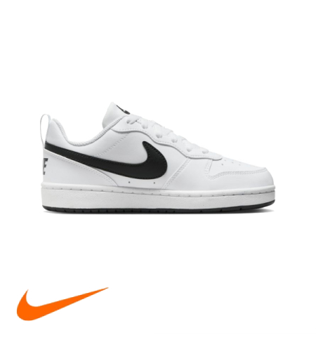 NIKE COURT BOROUGH LOW נייקי נוער/נשים לבן שחור