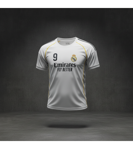חליפות כדורגל ריאל מדריד -אמבפה לבן פס צהוב