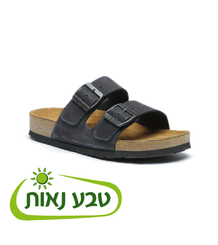 כפכפי 2 פסים טבע נאות שחור
