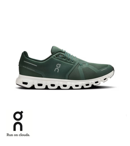 ON CLOUD 6 און קלאוד גברים ירוק כהה לבן